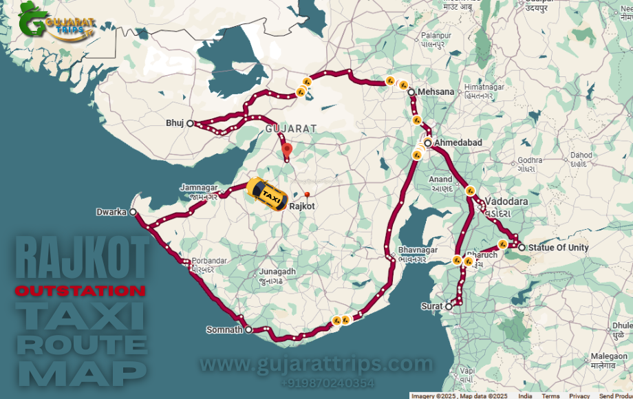 Rajkot Outstation Taxi Route Map