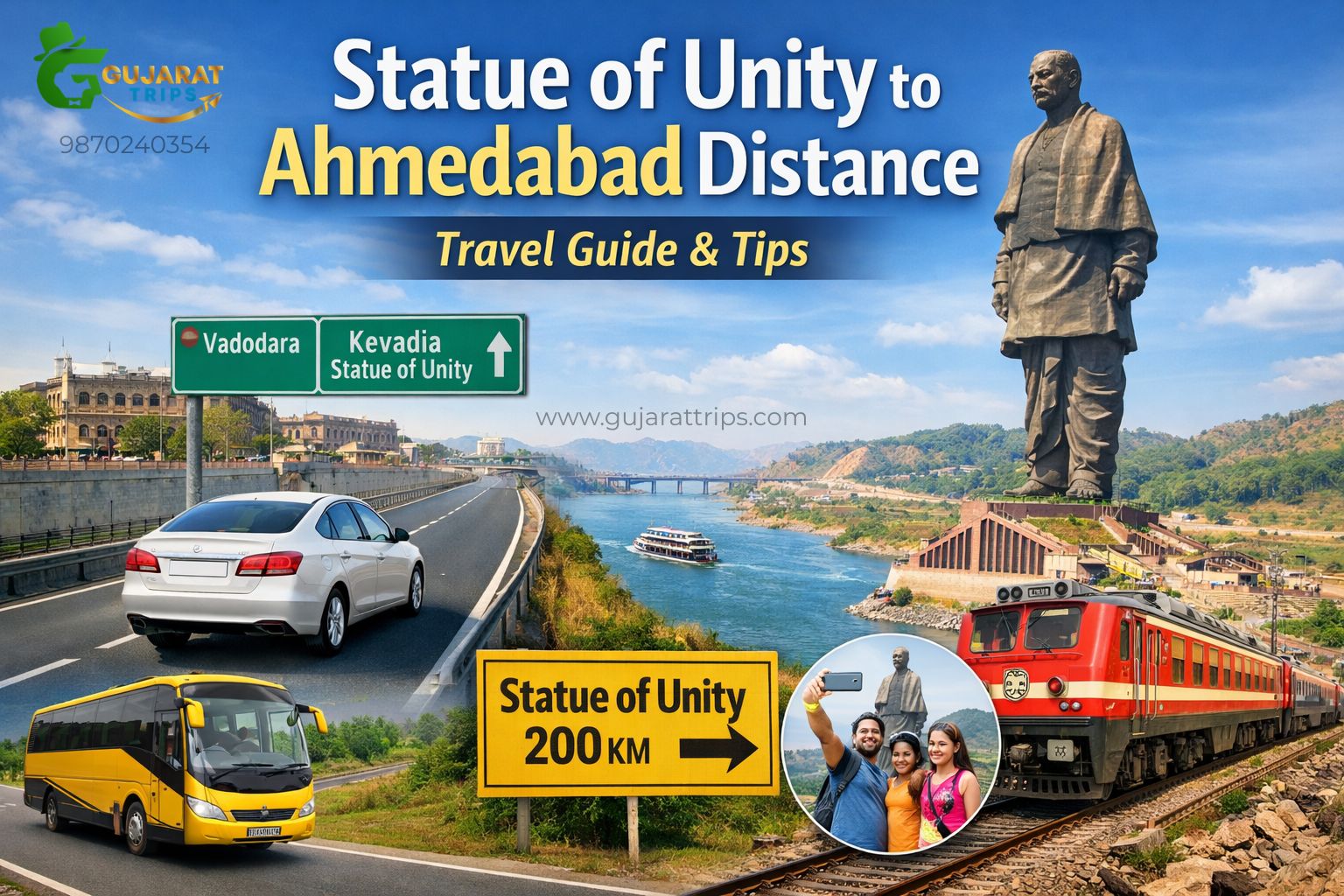 Ahmedabad to Statue of Unity car travel.