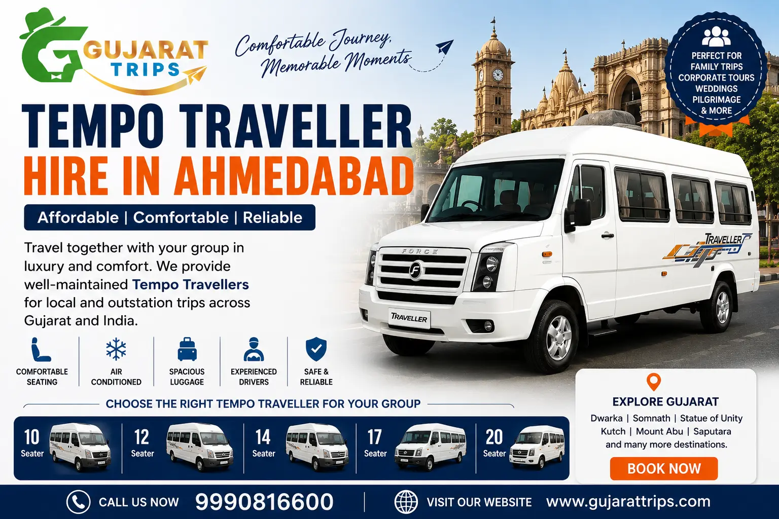 Tempo Traveller Hire in Ahmedabad