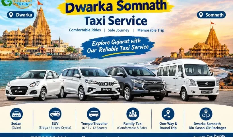 Dwarka to Somnath taxi Service