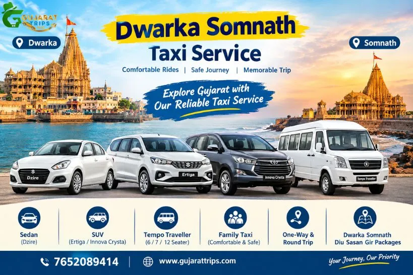 Dwarka to Somnath taxi Service